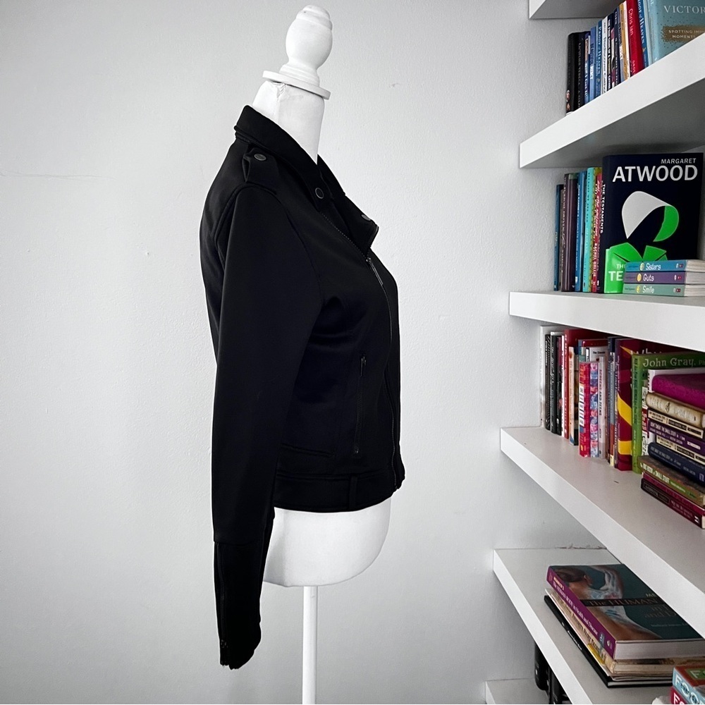 The Kooples Black sport Moto jacket Size Medium no belt - Picture 5 of 11